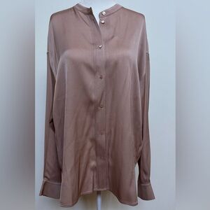 NEW Vince Women's Moth Pink Blouse Size Large Silk